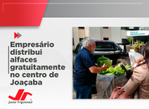 Empresário distribui alfaces gratuitamente no centro de Joaçaba